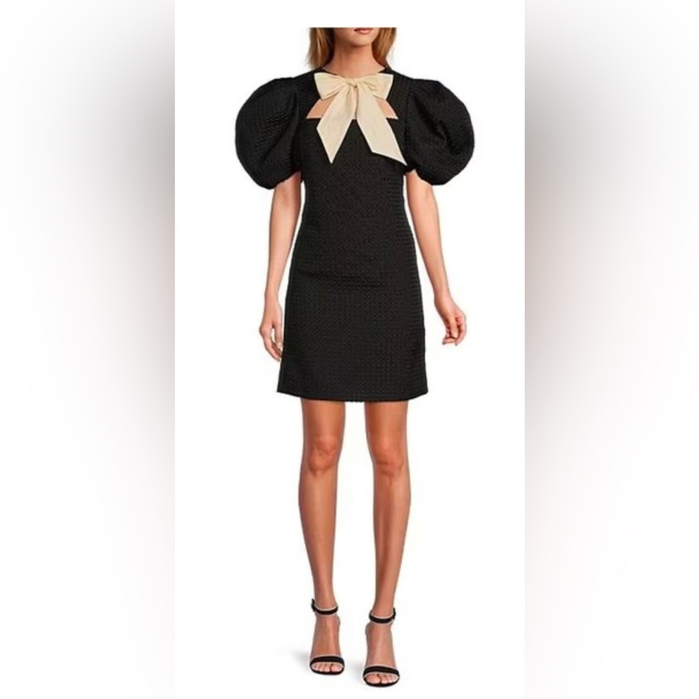 ANTONIO MELANI Black Textured Mini Dress